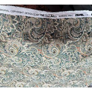 Material Paisley 4.8 feet Screen Print Mill Creek Fabrics Zepel Remnant